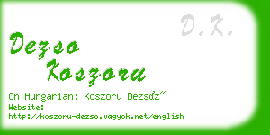 dezso koszoru business card
